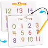 Gamenote Double Sided Magnetic Letter Board – 2 in 1 Alphabet Magnets Tracing Board for Toddlers ABC Letters Uppercase & Lowercase Practicing Learning Education Toys + Magnetic Number Tracing Board, 2