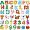 Gamenote Magnetic Number Tracing Board+JoyCat Magnetic Letters and Numbers Fridge Magnets, 26 Uppercase Letters 0-9 Numbers
