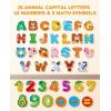 Gamenote Magnetic Number Tracing Board+JoyCat Magnetic Letters and Numbers Fridge Magnets, 26 Uppercase Letters 0-9 Numbers