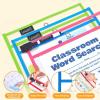 JoyCat Dry Erase Pockets 30 Pack & 3 Ring Binder Clipboard with Storage