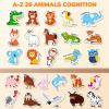 JoyCat Wooden Magnets for Kids – 26 Cute A-Z Animals Fridge Magnets for Toddlers + GAMENOTE Magnetic Number Tracing Board