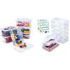 GAMENOTE Colored Plastic Storage Bins with Lids,Kids Hard Pencil Case with Snap-tight Lid,Storage Box for Classroom