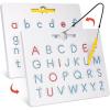 GAMENOTE Double Sided Magnetic Letter Board – 2 in 1 Alphabet Magnets Tracing Board for Toddlers ABC Letters Uppercase & Lowercase Practicing Learning Education Toys(Letter)