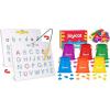 GAMENOTE Double Sided Magnetic Letter Board + JoyCat Magnetic Letters, 312 PCS Lowercase Alphabet Fridge Magnets