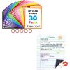 GAMENOTE Dry Erase Pockets 30 Pack with Rings & Giant Magnetic Dry Erase Notebook Paper