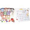 GAMENOTE JoyCat Color Sorting Sensory Toys, 10-Piece Wooden Magnetic Color Set for Toddlers Double Sided Magnetic Letter Board