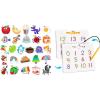 GAMENOTE Magnetic Number Tracing Board + JoyCat Fridge Magnets for Toddlers & Kids – 26 Cute A-Z Objects, Large Magnetic Refrigerator Toys