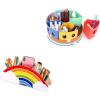 GAMENOTE Wooden Pen Holder & Rotating Art Supply Organizer