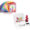 Gamenote 6 Pack Magnetic Small White Board Set & Dry Erase Pockets 30 Pack with Rings