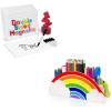 Gamenote 6 Pack Magnetic Small White Board Set & Wooden Pen Holder & Pencil Holders