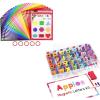 Gamenote Classroom Magnetic Alphabet Letters Kit 238 Pcs & Dry Erase Pockets 30 Pack with Rings