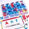 Gamenote Classroom Magnetic Letters Kit 238 Pcs with Double-Side Magnet Board – Foam Alphabet Letters for Kids Spelling and Learning(178PCS)