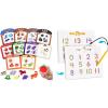 JoyCat Color Sorting Sensory Toys, 10-Piece Wooden Magnetic Color Set for Toddlers + GAMENOTE Magnetic Number Tracing Board