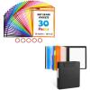 JoyCat Dry Erase Pockets 30 Pack & 3 Ring Binder Clipboard with Storage