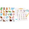 JoyCat Wooden Magnets for Kids – 26 Cute A-Z Animals Fridge Magnets for Toddlers + GAMENOTE Magnetic Number Tracing Board