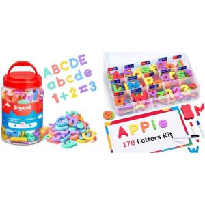 Gamenote Classroom Magnetic Alphabet Letters Kit 178Pcs + JoyCat Magnetic Letters and Numbers, ABC 123 Alphabet Fridge Magnets for Toddlers & Kids