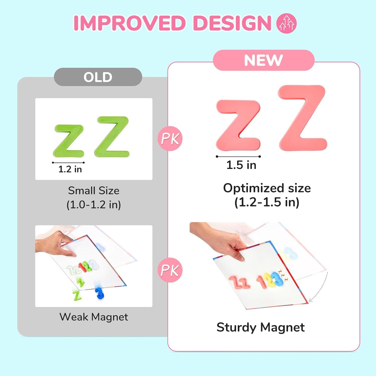 imageGAMENOTE Double Sided Magnetic Letter amp Number Board Set JoyCat Wooden Fridge Magnets for Toddlers 50PCS Magnetic Color Sorting Refrigerator Toys