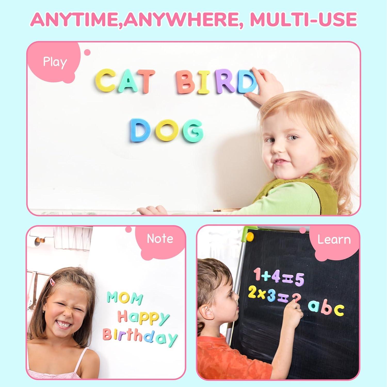 imageGAMENOTE Double Sided Magnetic Letter amp Number Board Set JoyCat Wooden Fridge Magnets for Toddlers 50PCS Magnetic Color Sorting Refrigerator Toys