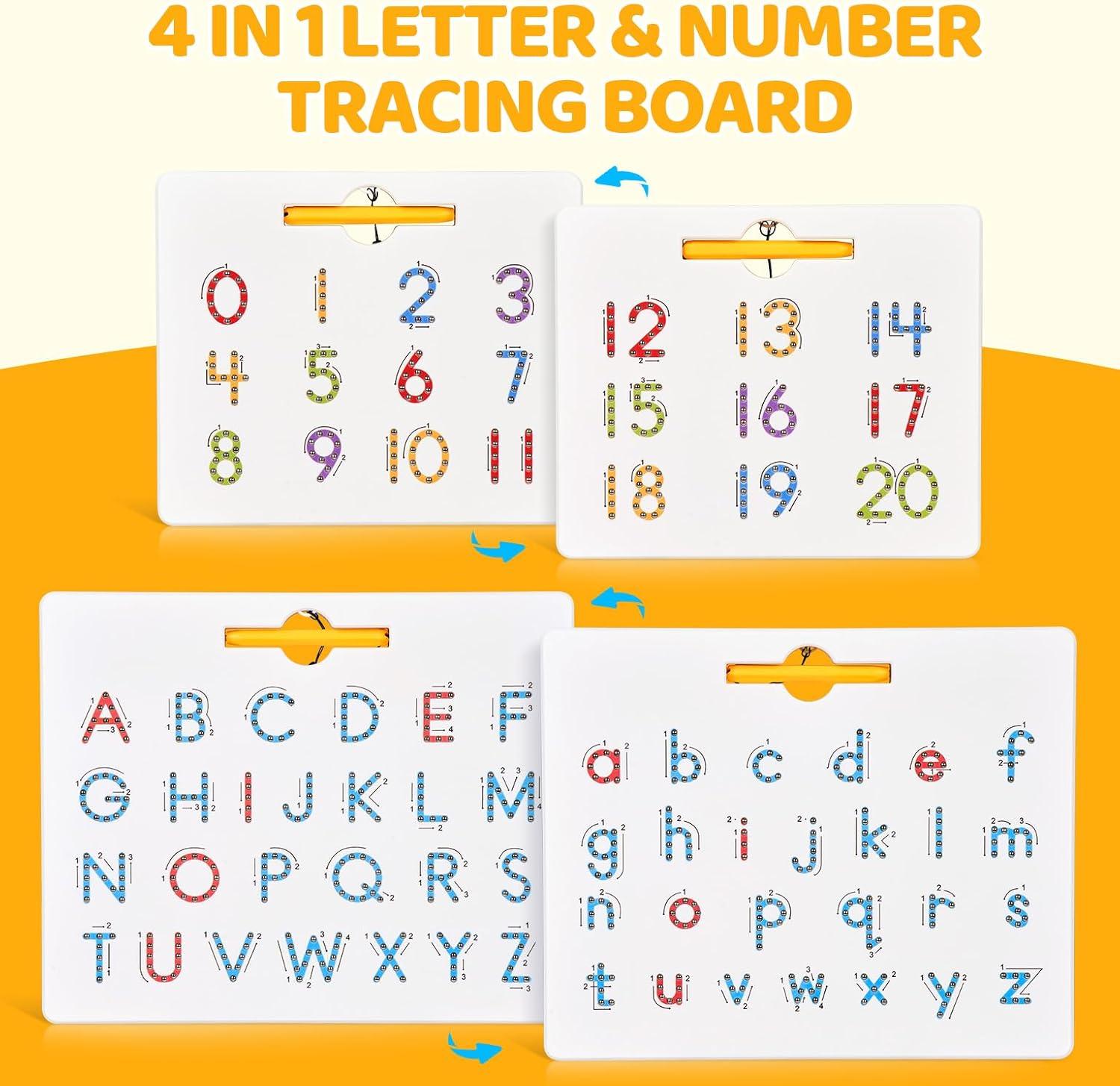 imageGAMENOTE Double Sided Magnetic Letter amp Number Board Set JoyCat Wooden Fridge Magnets for Toddlers 50PCS Magnetic Color Sorting Refrigerator Toys