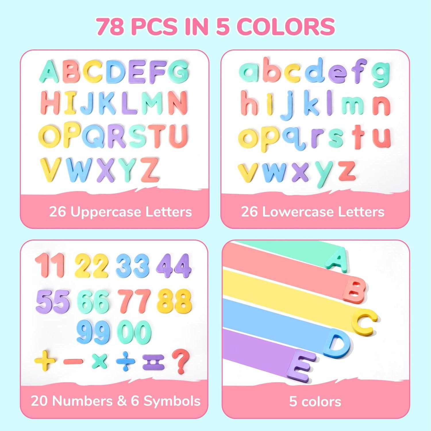 imageGAMENOTE Double Sided Magnetic Letter amp Number Board Set JoyCat Wooden Fridge Magnets for Toddlers 50PCS Magnetic Color Sorting Refrigerator Toys