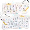 GAMENOTE Double Sided Magnetic Letter & Number Board Set + JoyCat Silicone Alphabet Magnetic Letters, 26 Uppercase ABC Fridge Magnets for Toddlers & Kids