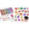 JoyCat Wooden Fridge Magnets for Toddlers & Kids – 20 Cute Fruits & Vegetables Food Cartoon Magnets & Magnetic Alphabet Letters Kit 238 Pcs with Double – Side Magnet Board