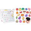GAMENOTE Double Sided Magnetic Letter Board & Fruits Vegetables Food Cartoon Magnets for Kids