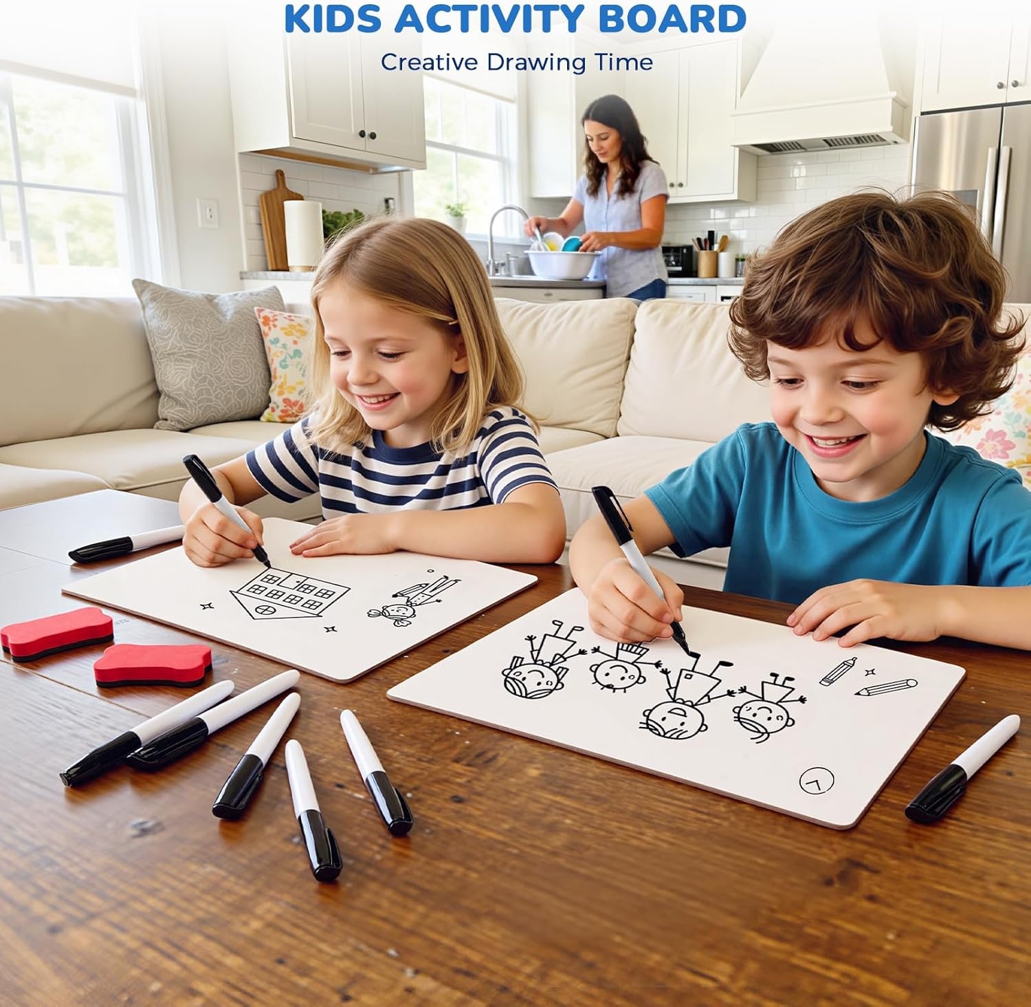 imageGAMENOTE 6 Pack Small Dry Erase Boards for Kids 9x12 DoubleSided Lined and Blank Whiteboards with Markers amp Erasers for Classroom and Homeschool Writing BoardLined Blank