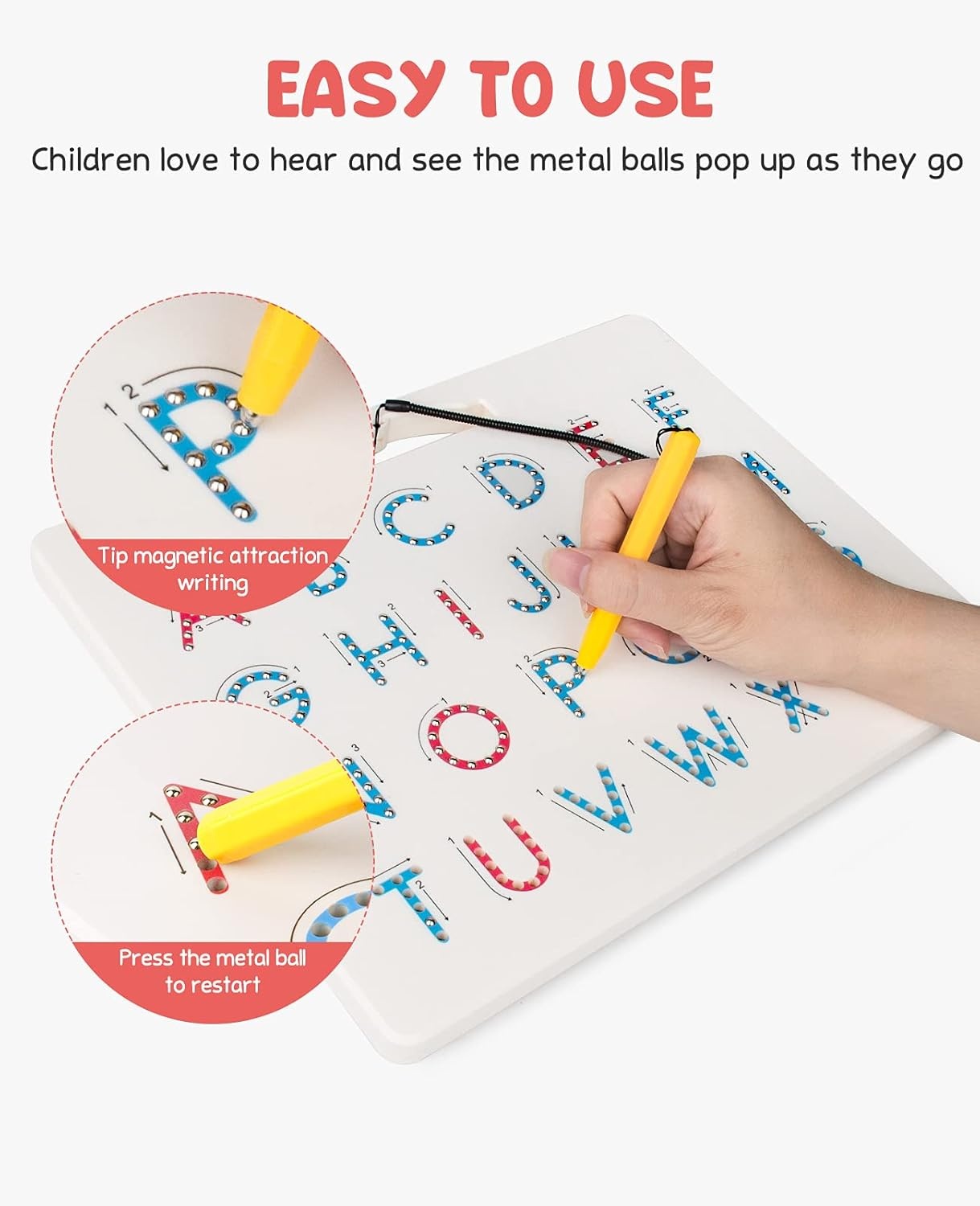 imageGAMENOTE Double Sided Magnetic Letter Board JoyCat DoubleSided Magnetic Animal Number Tracing Board 2in1 Numbers 120 Writing Toys for Toddlers amp Kids