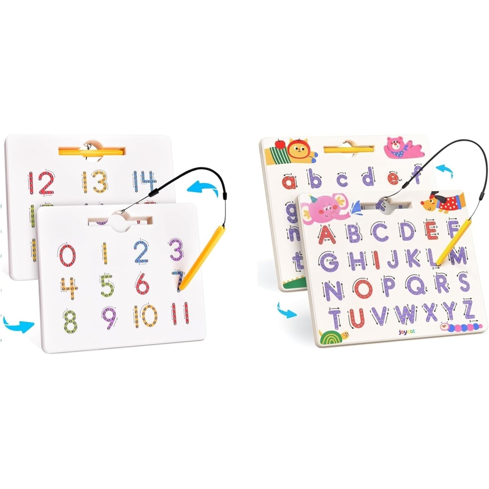 imageGAMENOTE Magnetic Number Tracing Board 2 in 1 Double Sided Numbers 120 Writing Board JoyCat Magnetic Animal Letter Tracing Board DoubleSided ABC Magnets for Toddlers