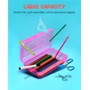GAMENOTE Assorted Colors Plastic Pencil Case Box 6pcs Rotating Art Supply Organizer Office School Supplies for Kids Desk Organizers