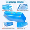 GAMENOTE Double Layer Pencil Box, Hard Plastic Case with Latch, Large Art Storage Organizer for Kids, Crayon Marker Pen Holder with Stickers (Double-Layer Blue)(Double-Layer Blue)