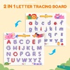 GAMENOTE Magnetic Number Tracing Board, 2 in 1 Double Sided Numbers 1-20 Writing Board + JoyCat Magnetic Animal Letter Tracing Board, Double-Sided ABC Magnets for Toddlers