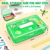 GAMENOTE Plastic Pencil Box with Personalized Sticker,Kid Hard Pencil Case with Snap-tight Lid,Small Art Craft Storage Containers,School Supplies Box for Boys,Girls (Blue)(Green)