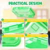 GAMENOTE Plastic Pencil Box with Personalized Sticker,Kid Hard Pencil Case with Snap-tight Lid,Small Art Craft Storage Containers,School Supplies Box for Boys,Girls (Blue)(Green)