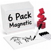 GAMENOTE 6 Pack Small Dry Erase Boards for Kids, 9×12 Double-Sided Lined and Blank Whiteboards with Markers & Erasers, for Classroom and Homeschool Writing Board(Magnetic Lined Blank)