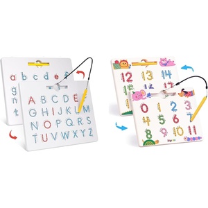 GAMENOTE Double Sided Magnetic Letter Board + JoyCat Double-Sided Magnetic Animal Number Tracing Board – 2-in-1 Numbers 1-20 Writing Toys for Toddlers & Kids