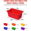 GAMENOTE Colored Plastic Storage Bins with Lids,Kids Large Hard Pencil Case with Snap-tight Lid,Storage Box for Classroom