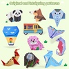 Gamenote Colorful Origami Kit for Kids 72 Projects 180 Double Sided Origami Paper 12 Sheets Practice Papers Instructional Origami Book Origami Gift for 4+ Girls Adult Beginners Training Craft, Unicorn(Dinosaur)