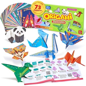 Gamenote Colorful Origami Kit for Kids 72 Projects 180 Double Sided Origami Paper 12 Sheets Practice Papers Instructional Origami Book Origami Gift for 4+ Girls Adult Beginners Training Craft, Unicorn(Dinosaur)