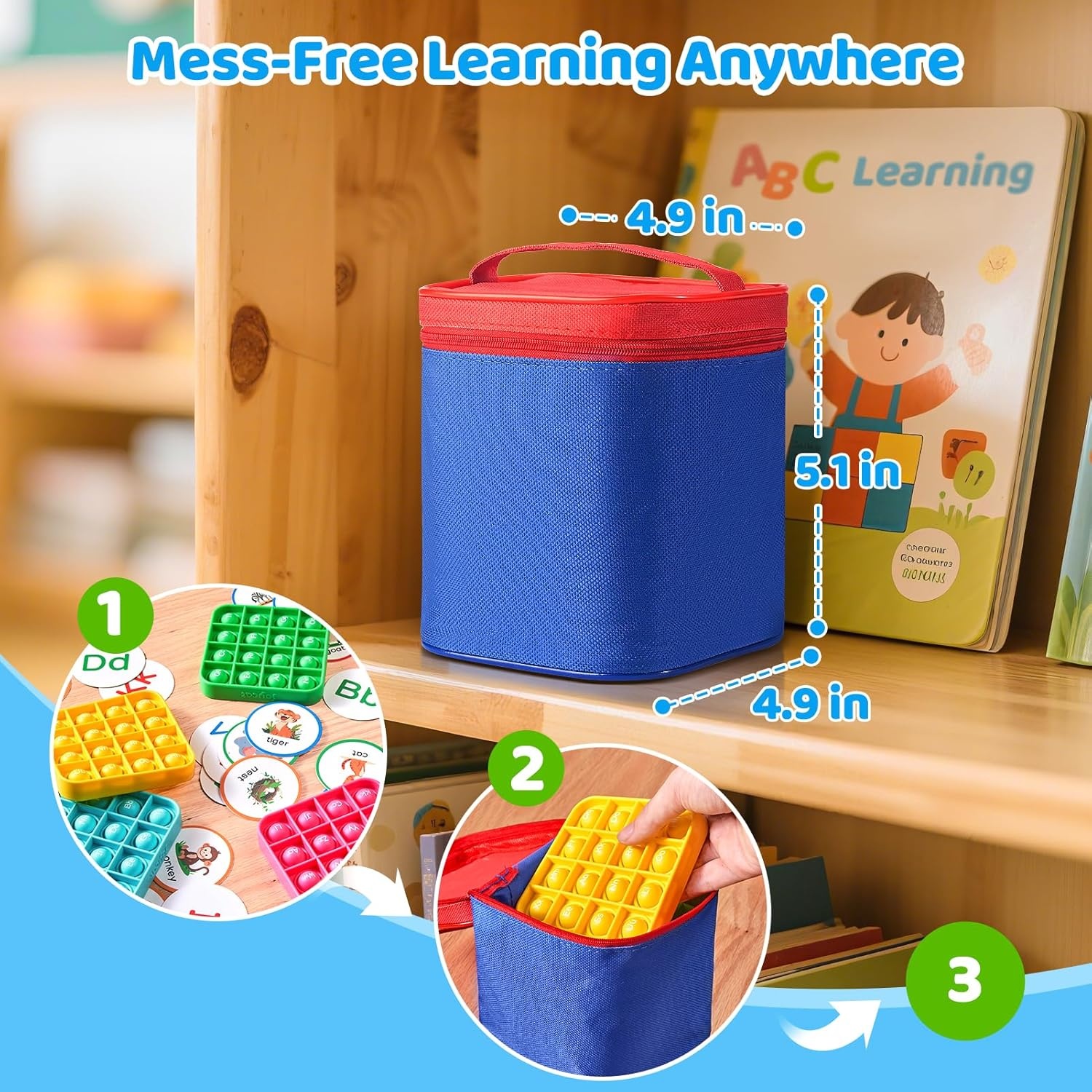 image:imageWord Building Desktop Pocket Chart Tent Flash Cards Kit Alphabet Bingo Game CVC Words Phonics Games Blending Board for Kindergarten Reading and Spelling