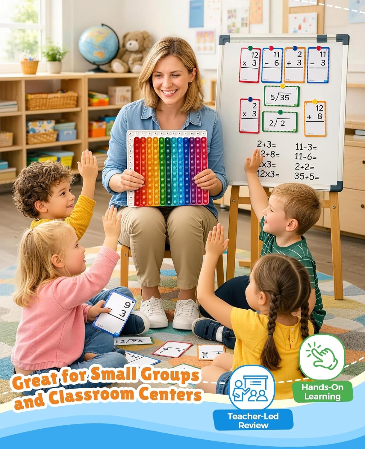 image:imageWord Building Desktop Pocket Chart Tent Flash Cards Kit Math Flash Cards and Chart CVC Words Phonics Games Blending Board for Kindergarten Reading and Spelling