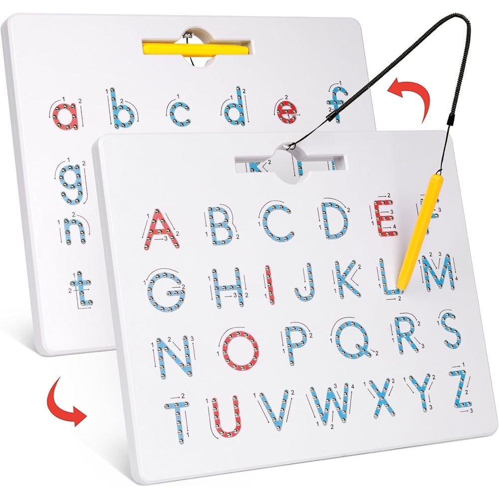image:imageGAMENOTE Magnetic Shapes and Lines Tracing Board 2in1 DoubleSided Pencil Control Practice Toy for Toddlers Preschool Classroom Educational Learning Road Trip Car Activities for Kids Ages 35Single Set